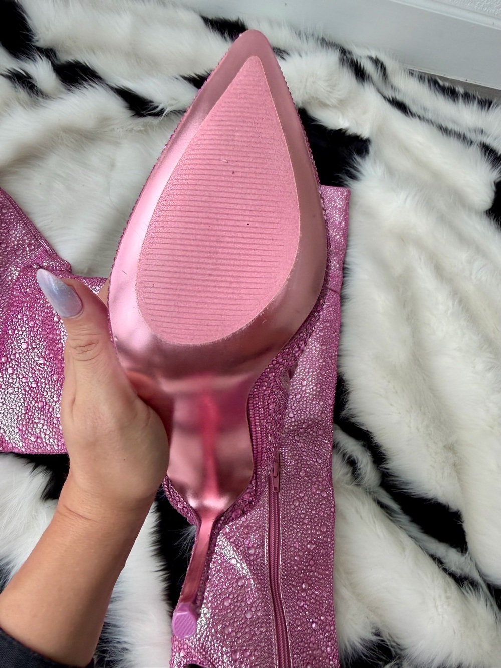 Steve Madden Pink Crystal Over the Knee Gorgeous Boots never worn just tried, 8 - Picture 4 of 9